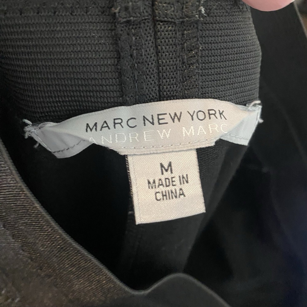 Marc New York Pinstripe Tapered Slacks Medium Black Pull On - Picture 13 of 15